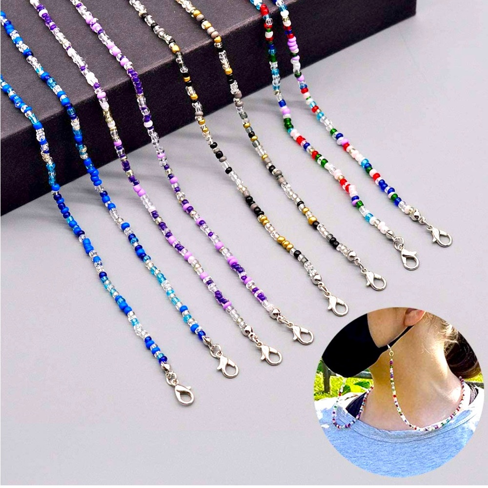 New Glasses or Face Mask Lanyard Colorful Beaded Chain Strap 27" Long ($5 each)